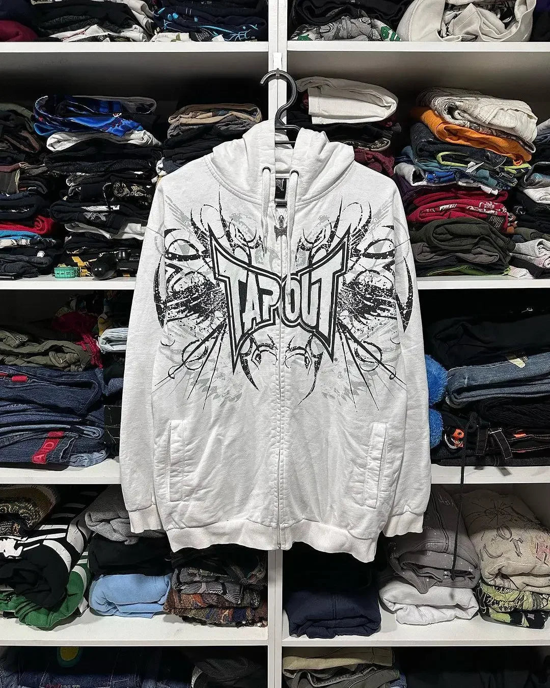 Hearujoy Harajuku Y2K retro letter print series zipper cardigan hooded sweatshirt sports loose casual streetwear hooded for men and women