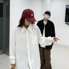 HEARUJOY  -  Autumn Long Sleeved Shirt Men Oversized Society Mens Dress Shirt Korean Loose White Casual Shirt Mens Office Formal Shirts