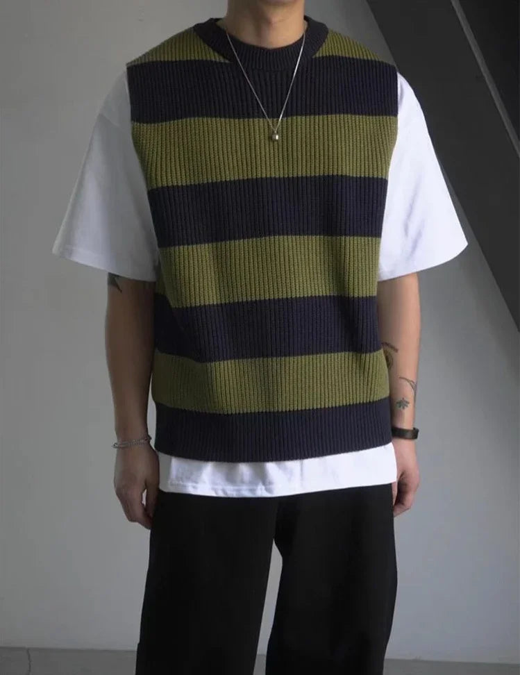 HEARUJOY  -  Waistcoat Sleeveless Long Sweater Man V Neck Knit Vests for Men Korean Popular Clothes Cheap Knitwear Cashmere Elegant Smooth