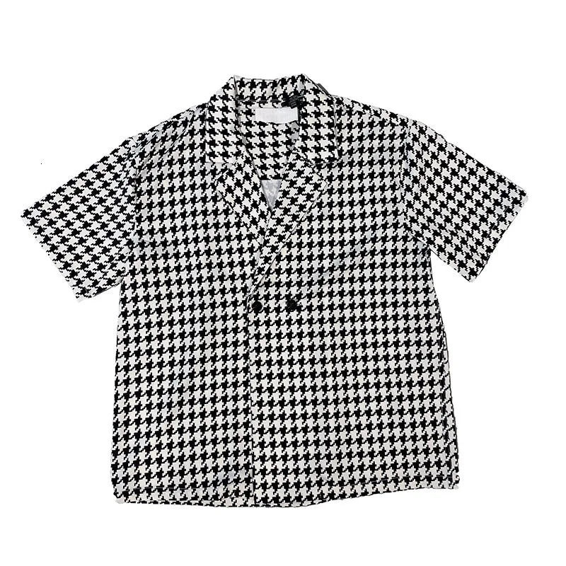 HEARUJOY  -  Summer Short-sleeved Shirts Men Fashion Retro Plaid Shirts Men Streetwear Korean Loose Casual Shirts Mens Dress Shirts M-XL