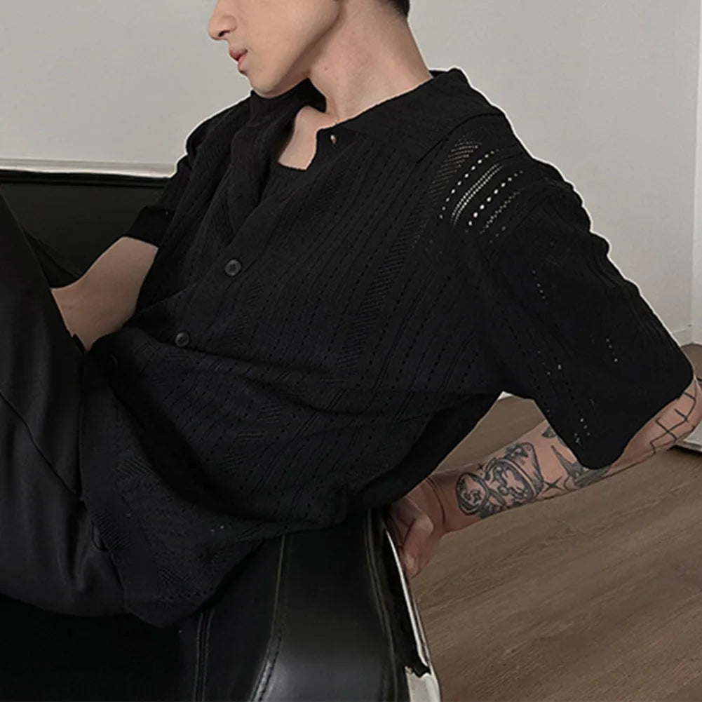 HEARUJOY  -  For Work Lightweight Short Sleeve Korean Style Shirt All Match Men Shirt For Summer Korean Style All-match Clothing