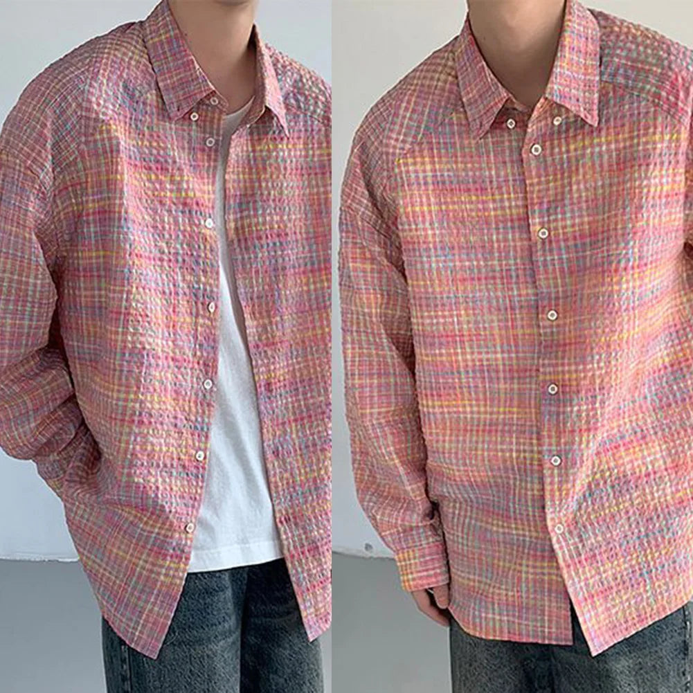 HEARUJOY  -  Casual Outings Korean Fashion Top Casual Spring Autumn Fashion Korean Style Shirt Bust 120-136 Cm Fashionable Design
