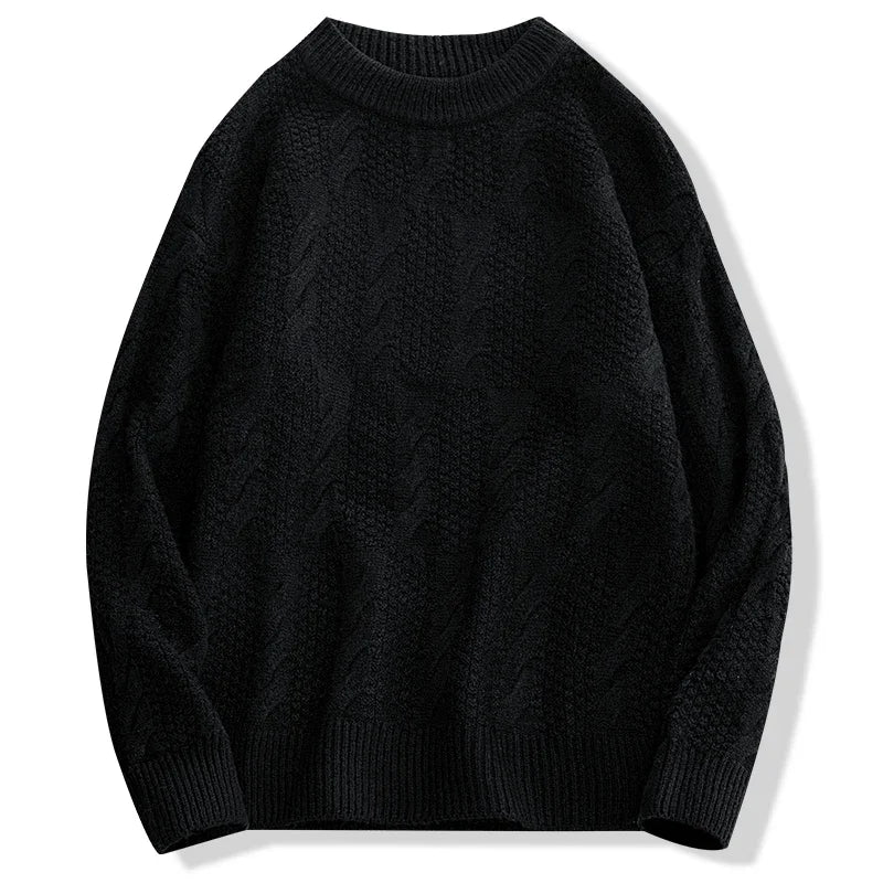 HEARUJOY  -  Men's Fashion Inside Crew-neck Knit Hoodie Version Loose Breathable Autumn and Winter Sweater Men Casual