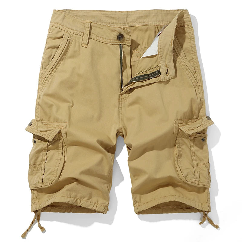 HEARUJOY  -  Men Loose Cropped Pants Summer Cargo Short Men Fashion Casual Shorts Mens Military Cargo Pants Cotton Male Tactical Shorts