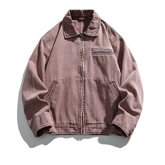 HEARUJOY  -  Japan Vintage Detroit Jacket Hand-Brushed Washed Canvas Artisan Dyed Workwear Overshirt Heritage Notch Collar Coats