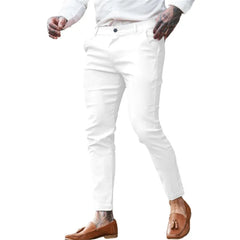 HEARUJOY  -  Men's Twill Cotton Stretch Fashion Youth Street Slim Pencil Skinny Pants