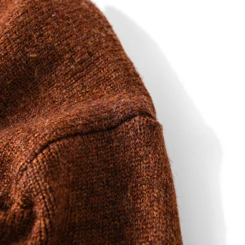 HEARUJOY  -  Men's Thickened Wool V-Neck Cardigan - Winter Warm Minimalist Knit Sweater Layering Top (Trendy) Autumn Winter