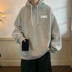 HEARUJOY  -  Men's Oversized Hoodie Off White 5XL Letter Print Hoodies with Hat Over size for Men Man Hoody Casual Wear Male Sweatshirt