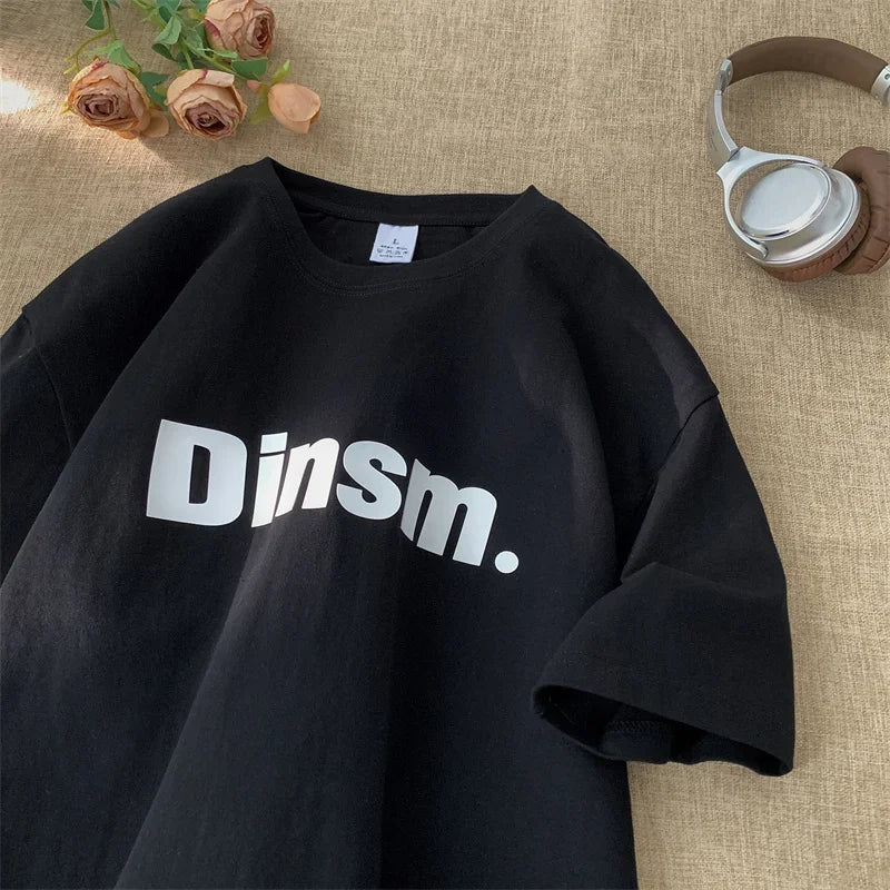 HEARUJOY  -  T Shirt Oversized Cotton For Men White Men's Letter Print T-shirts Male Casual Wear 5XL Summer Tee Shirts Unisex Big Size