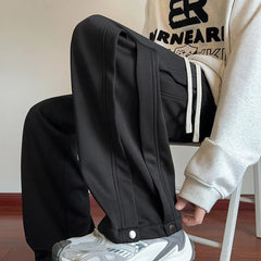 HEARUJOY  -  Black Casual Pants Men Fashion Oversized Wide Leg Pants Men Sweatpants Streetwear Loose Sports Pants Mens Joggers Trousers