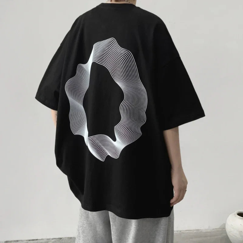 Hearujoy Korean Fashion Oversized T Shirt Summer Burgundy Retro Graphic T Shirts Short-sleeved Cotton Loose Streetwear Y2K Tops for Women