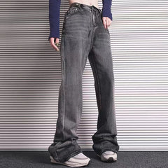 Hearujoy Harajuku Washed Vintage Straight Wide Leg Denim Pants Men and Women High Street Baggy Casual Flare Jeans Pants  Y2K Oversized