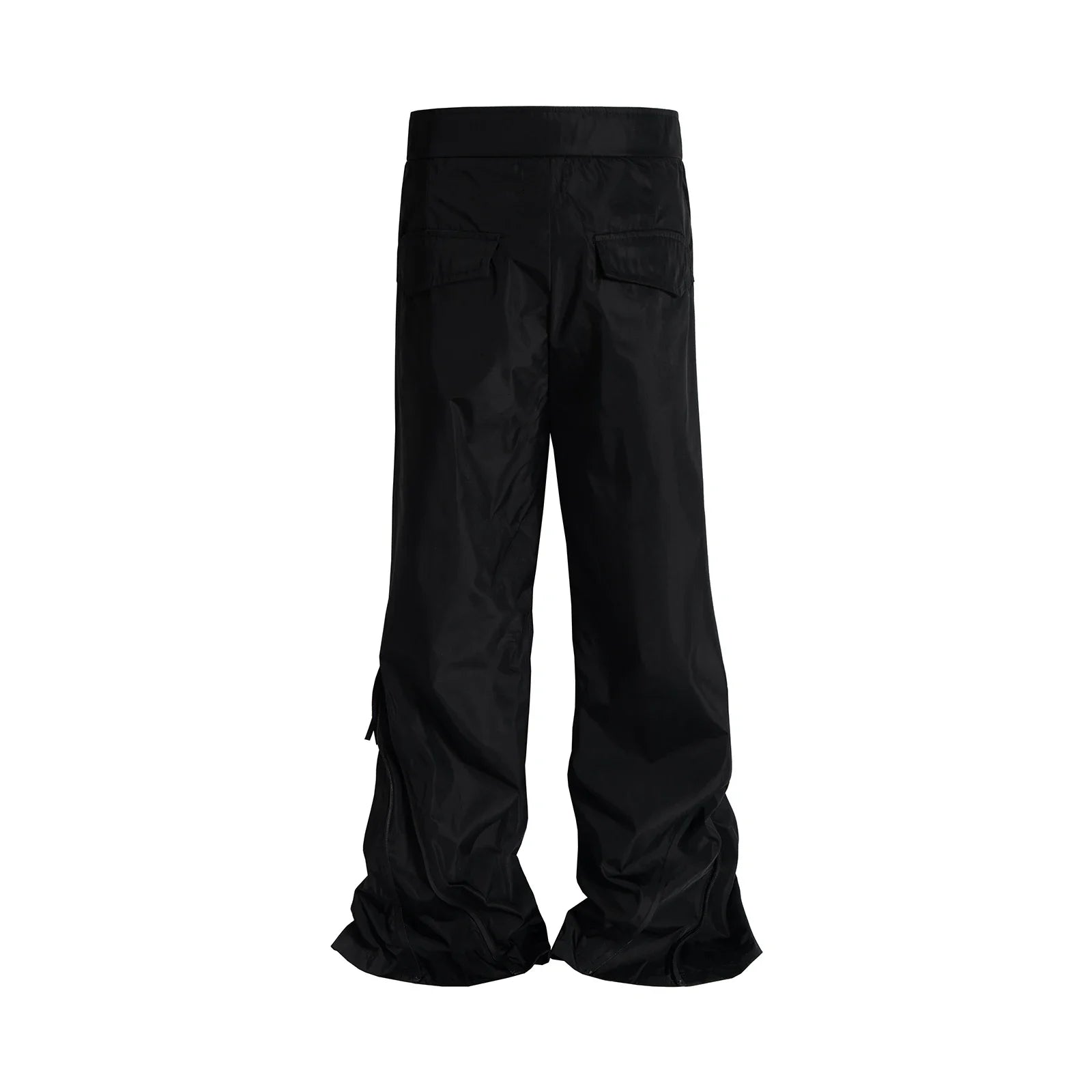 Hearujoy Streetwear Ribbons Functional Curve Zipper Baggy Cargo Pants for Men Vibe Style Straight Baggy Casual Trousers Oversized