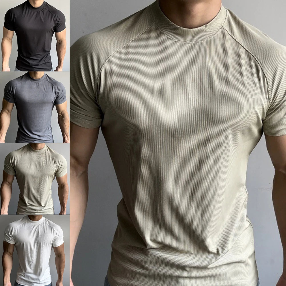HEARUJOY  -  Fashion Sports T-shirt T-shirt Short Sleeve Shirt Quick Dry Gym Top Solid Color Pattern Daily And Holiday Use O Neck Design