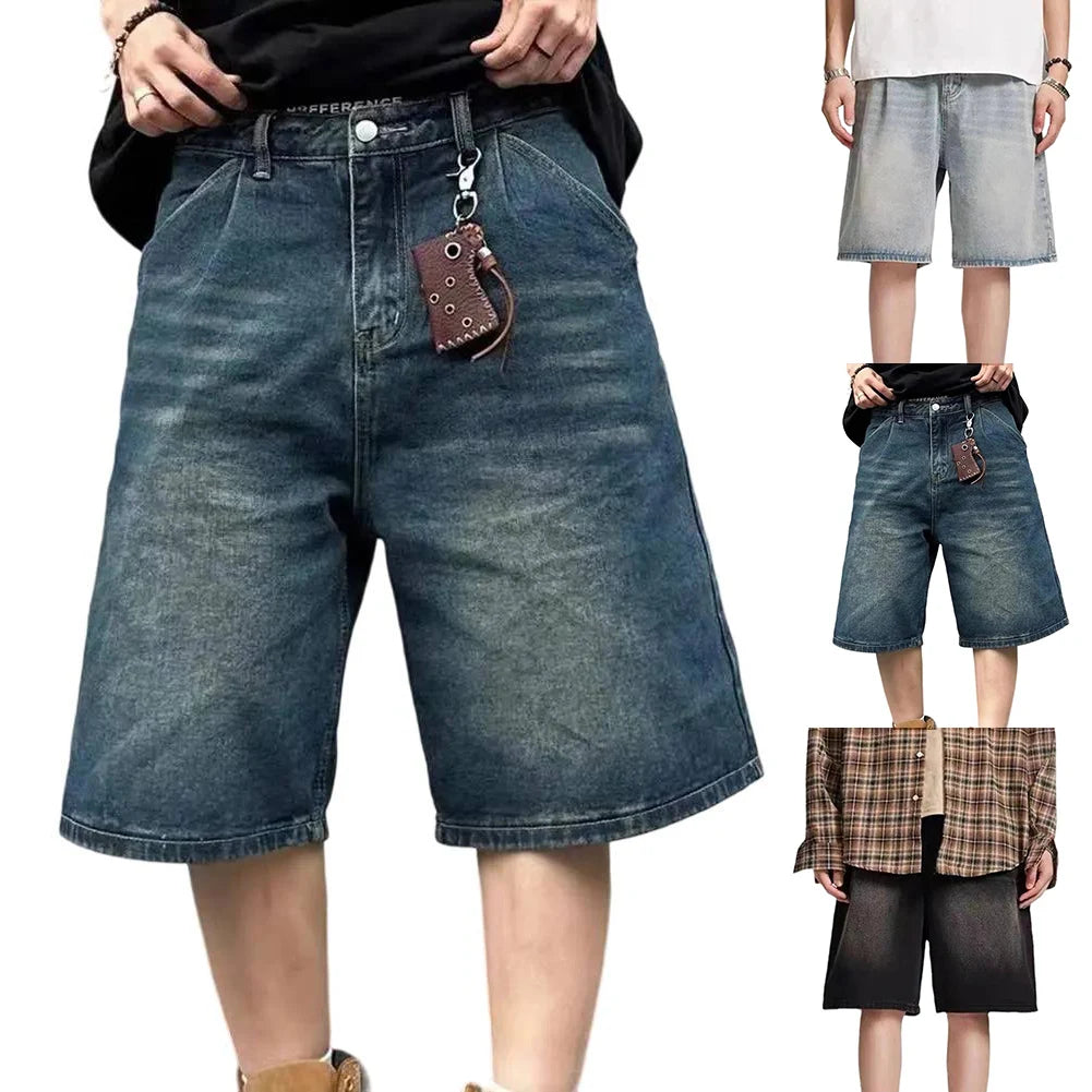 HEARUJOY  -  Pants For Daily Wear Retro Straight Pants Mens Distressed Jeans Great For Casual Outfits XXL All Seasons Wear Medium Waist Style