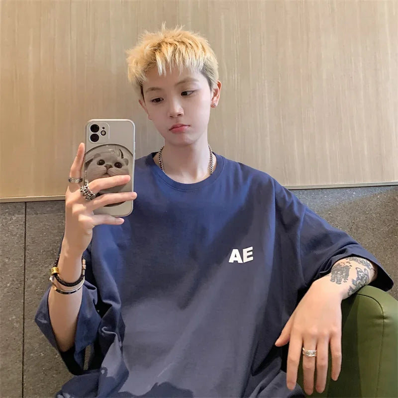 HEARUJOY  -  T Shirt Oversized Cotton White For Men 5XL Men's Letter Print T-shirts Male Casual Wear Summer Tee Shirts Unisex Big Size