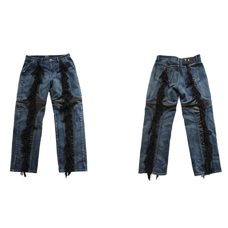 Hearujoy New Blue Thug Club Denim Pants Slim Fit Straight Jeans Cotton Denim Pants Casual Comfortable Jeans Y2k Pants