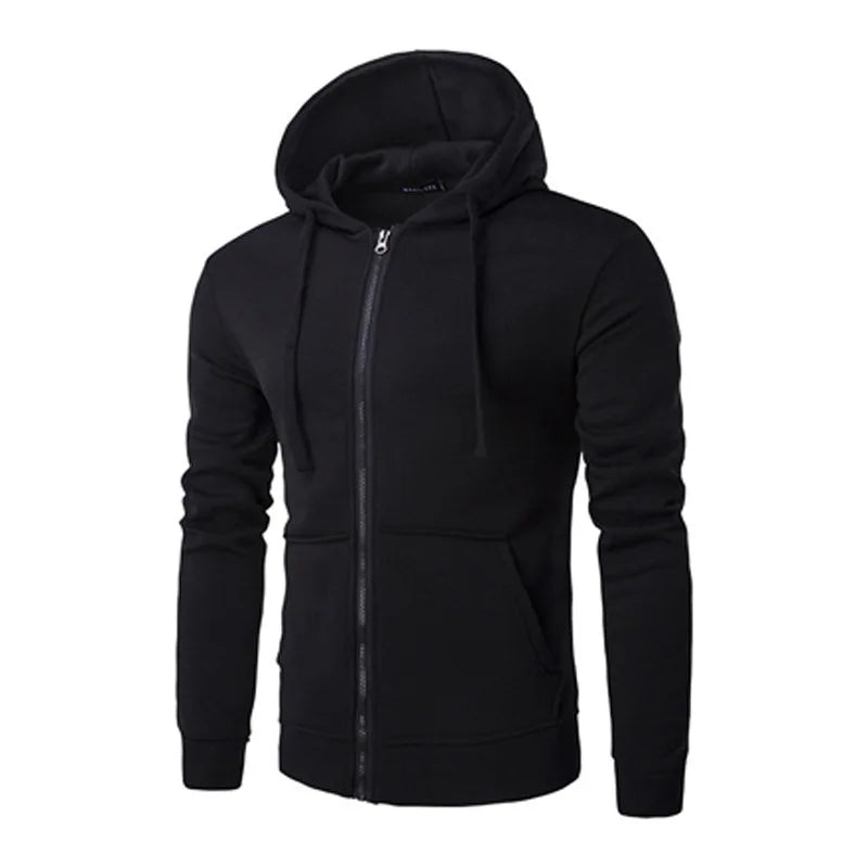 HEARUJOY  -  Autumn Hooded Cardigan Sweatshirt Casual Versatile Plain Color Men's Zip Up Hoodie Comfortable Loose Fit Streetwear Fashion