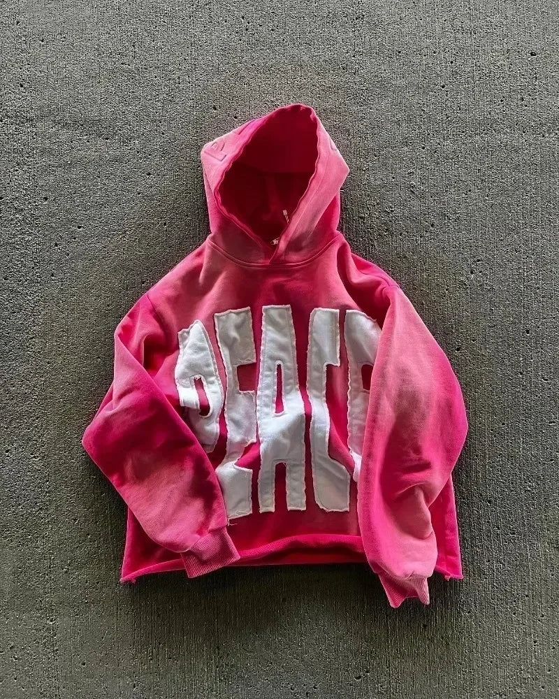 Hearujoy Harajuku Hip Hop New Fashion Patch Embroidery Y2K Zip Up Hoodie Men Women Oversized Hoodie Loose Casual Hoodie Jacket Streetwear