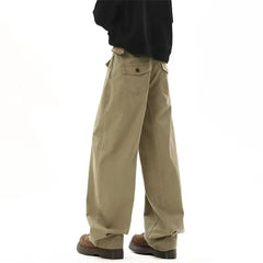 HEARUJOY  -  Multi Pocket American Mens Jeans New Spring 2025 High Street Solid Color Straight-leg Denim Pants Unisex Hip Hop Cowboy Trousers