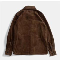 HEARUJOY  -  American Retro Heavyweight Corduroy Shirt Men's Loose Workwear New Thick Long Sleeved Shirt Jacket Men