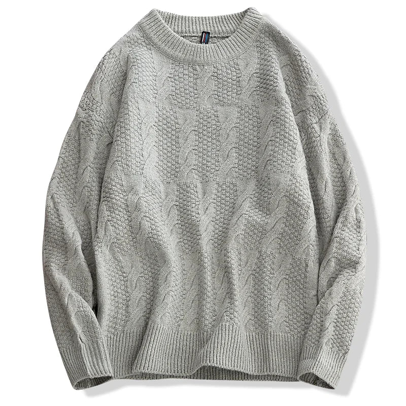 HEARUJOY  -  Men's Fashion Inside Crew-neck Knit Hoodie Version Loose Breathable Autumn and Winter Sweater Men Casual