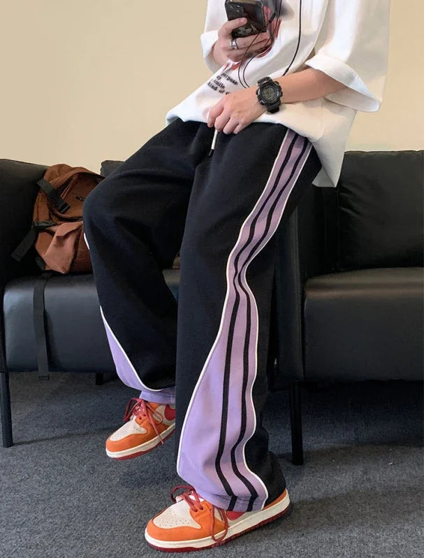 HEARUJOY  -  Loose Autumn Winter Wide Straight Baggy Trousers For Men Punk Casual Pants Man Trend Luxury Classic Streetwear Polyester Sale