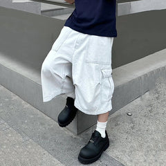 Hearujoy High Street Men's Denim Shorts Casual Big Pockets Patchwork Overall Straight Leg Loose Male Jeans Fashion 9C6820