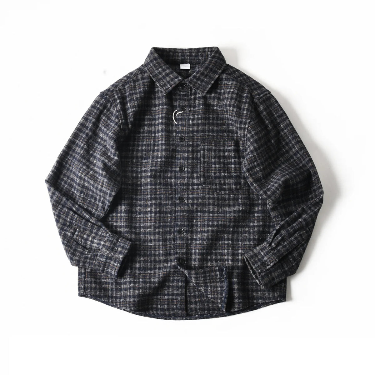 HEARUJOY  -  Autumn Winter American-style Brushed Fleece Skin-friendly Warm Breathable Loose-fit Casual Turn-collar Check Plaid Shirt for Men