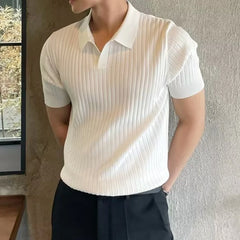 HEARUJOY  -  Black Casual Short Sleeves Versatile Knitted Tops Home Commuting Use Slight Stretch Fit Comfortable Elasticity