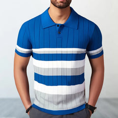 HEARUJOY  -  Summer Men's Knitted Polo Shirt Ice Refreshing Silk Fabric Short Sleeve Lapel Top Fashion Luxury Business Casual Knit Tshirts