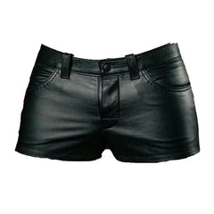 HEARUJOY  -  Men's Sexy Slim PU Leather Shorts Fitness Sports Punk Style Shorts (without Belt) S-5XL