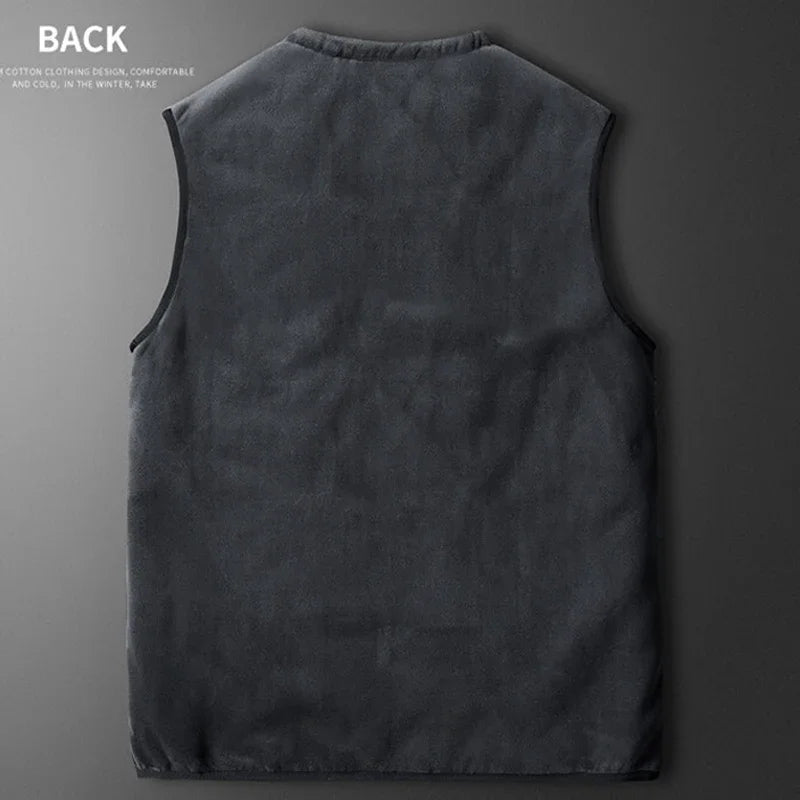 HEARUJOY  -  Men Winter 6XL Vest Autumn Outdoor Windproof Thicken Vest Jacket Male Fleece Warm Sleeveless Coats Men Slim Fit Waistcoat