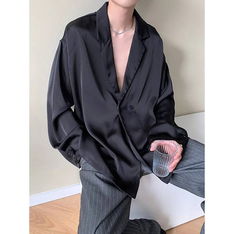 HEARUJOY  -  Summer Thin Blazer Men Business Society Mens Suit Jacket Korean Loose Casual Dress Jacket Men Black White  Formal Jackets