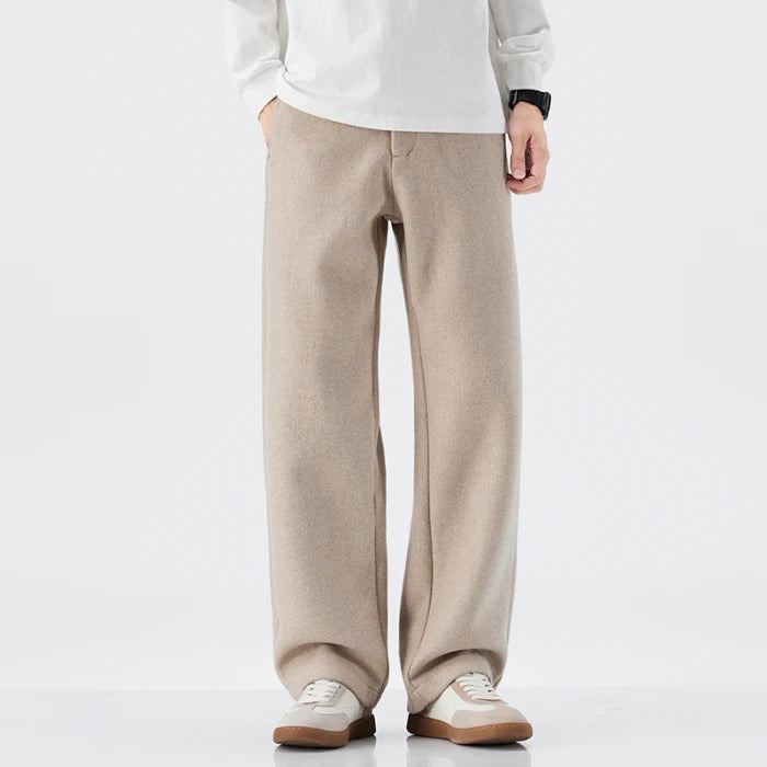 HEARUJOY  -  New Autumn Japanese Retro Lambswool Casual Suit Pants - Men's Relaxed Straight-Leg Versatile American Streetwear