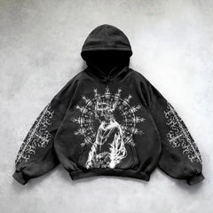 Hearujoy New goth streetwear sweatshirt hoodie demon girl print harajuku y2k tops oversized goth hoodies women couples gothic clothes