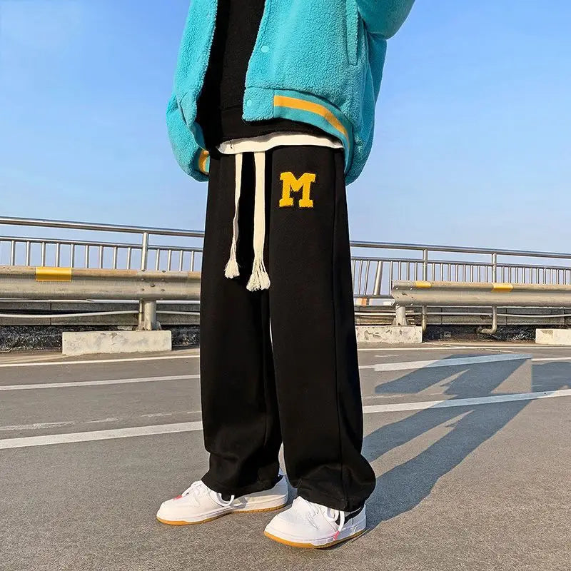 HEARUJOY  -  Straight Sweatpants for Men Elegant Clearance Sale High Quality Fashion New in Retro Y2k Deals Letters Trousers Man Sports Pants