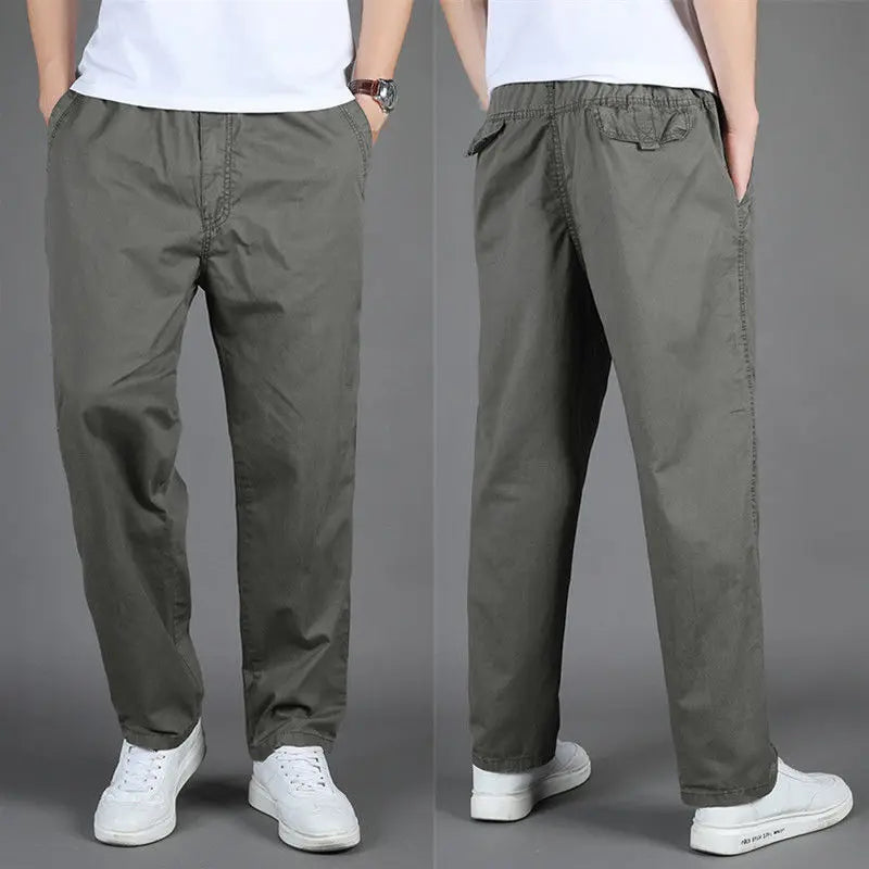 HEARUJOY  -  Autumn Washed Work Pants Loose Casual Men's Trousers Straight-Legged All-Match Sports Pants