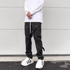 Hearujoy Buckle Multi-pockets Pantalones Hombre Baggy Y2k Cargo Pants for Men Vibe Style Straight Overalls Oversized Functional Trousers