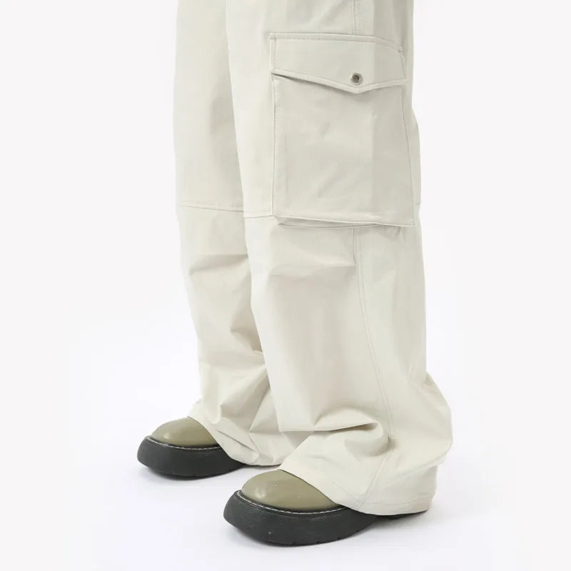 Hearujoy High Street Men's Cargo Pants Summer Loose Big Peckers Straight Trousers Wide Leg Male Casual Overalls 9C6311