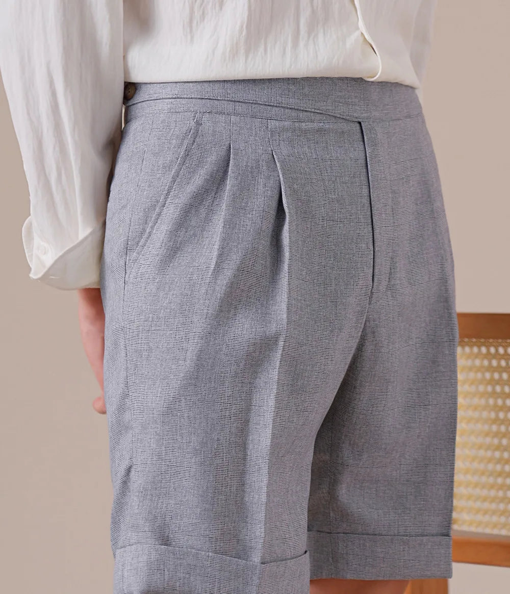 HEARUJOY  -  Italian Style Naples Non-Iron Shorts Men's Summer Thin Breathable Retro Casual Five-Point Dress Pants Short Hombre Men Clothing