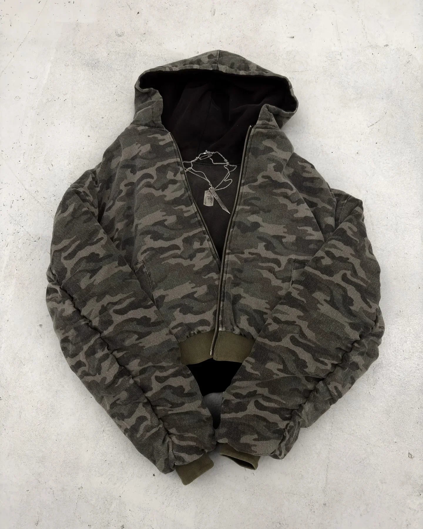 Hearujoy American Street Fashion Camouflage double-sided Plush Hood Jacket Men New Coat Y2K Hip Hop Baseball Uniform Couple Casual Hoodie