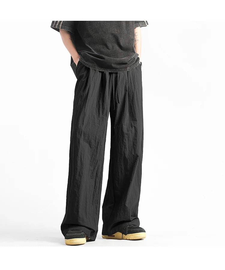 HEARUJOY  -  Y2K Men Streetwear Cargo Pants Korean Cotton Line Trousers Men Wide Leg Pants Solid Color Loose Joggers Baggy Harem Pants