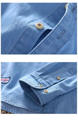 HEARUJOY  -  Light Color Long-sleeved Shirt Men Denim Cardigan Spring and Autumn New Casual Loose Thin Jacket Trendy