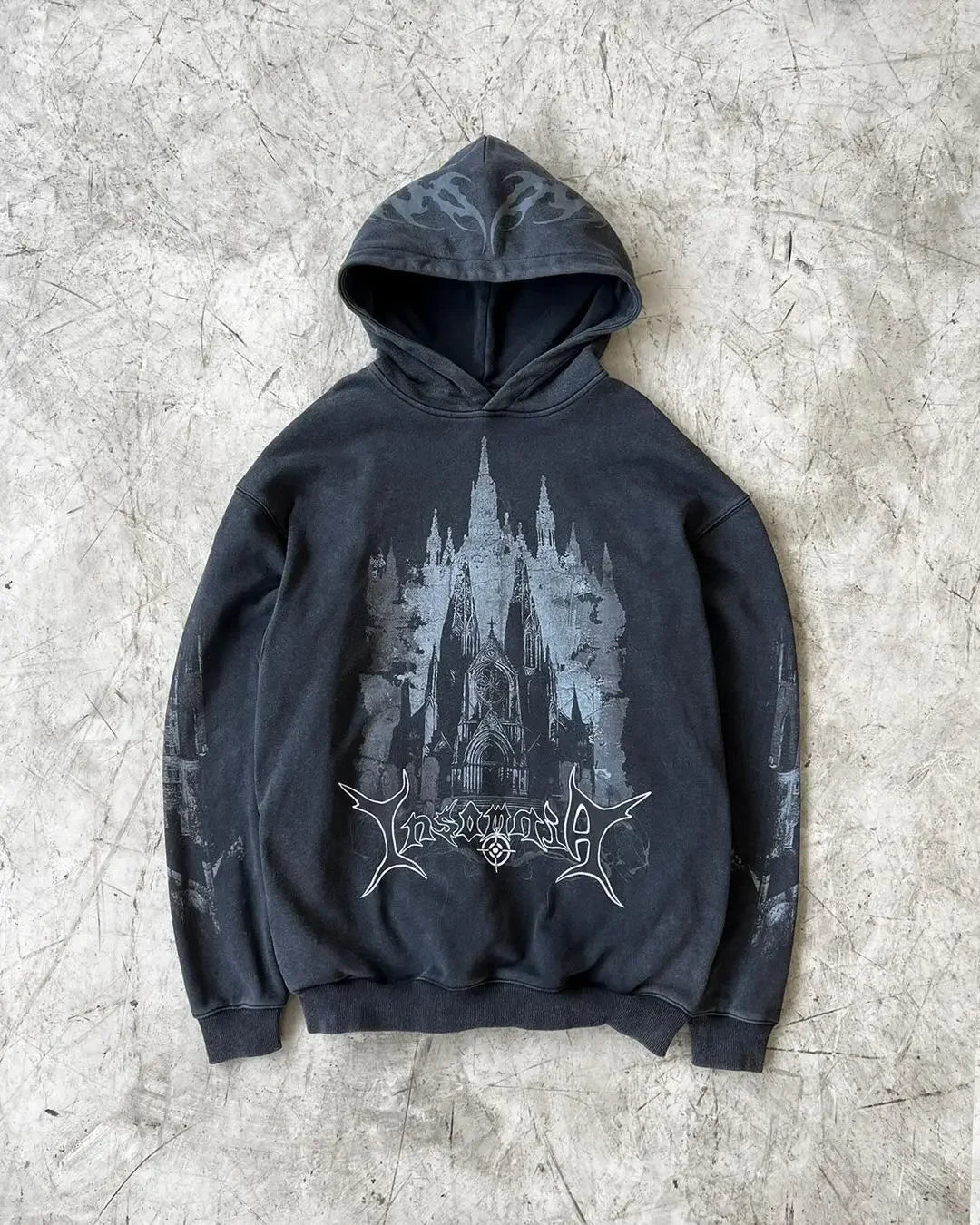 Hearujoy Gothic hip-hop letter print design oversized hoodie women's y2k vintage high street popular lazy style zipper baggy sweatshirts
