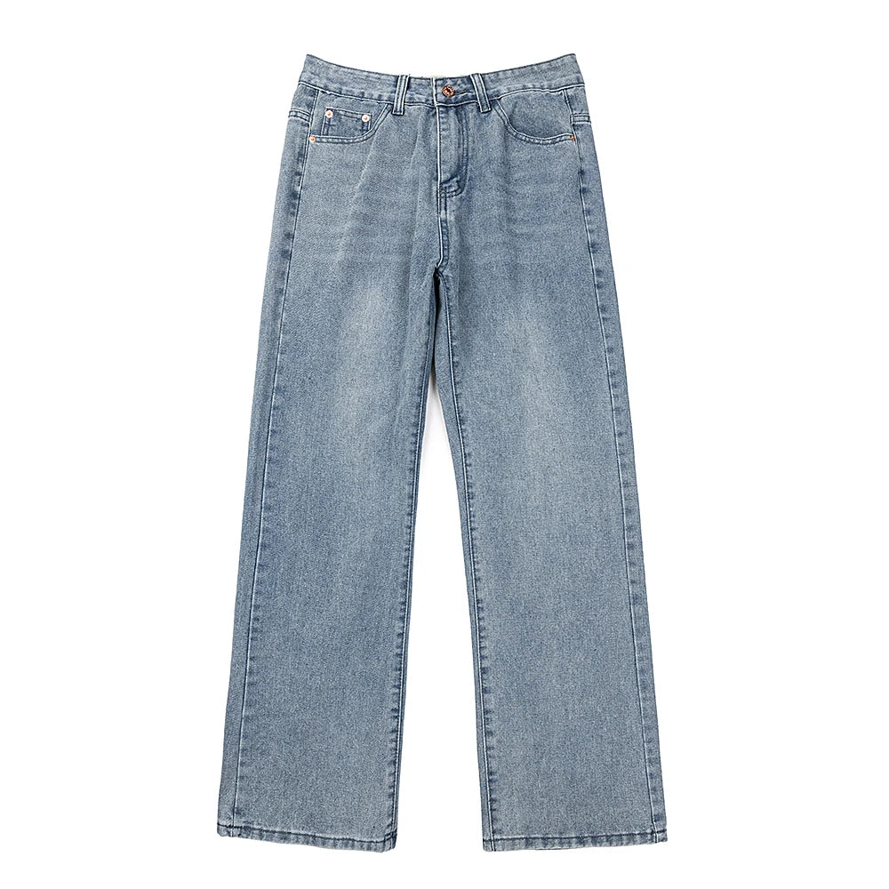 Hearujoy New Streetwear Color Match Baggy Jeans for Men Straight Patchwork Vintage Loose Denim Trousers Oversized Casual Cargo Pants