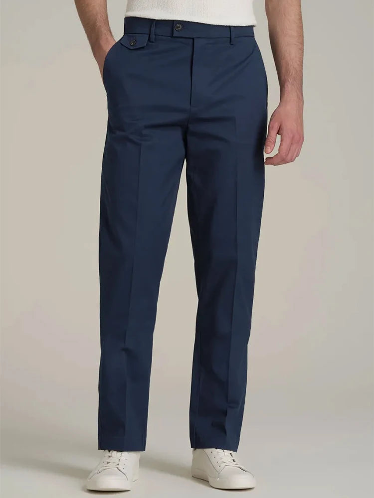 HEARUJOY  -  Stylish Solid Color Mens Suit Trousers Spring Fall Outdoor Casual Pleated Textured Pants Men Daily Leisure Loose Straight Pants
