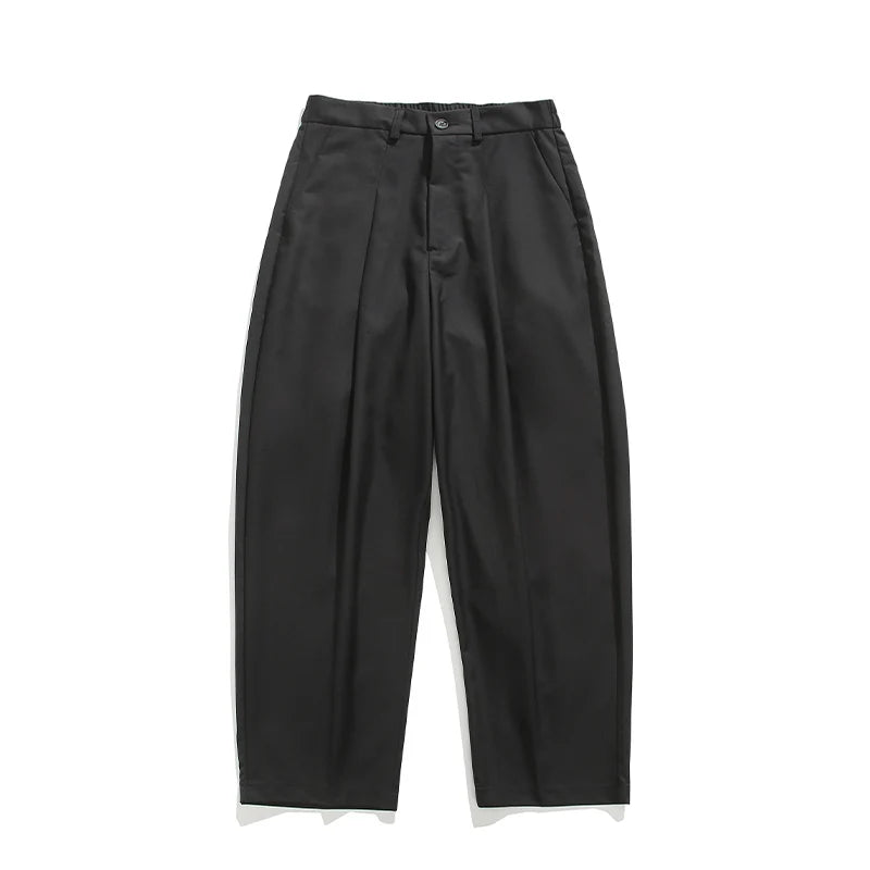 HEARUJOY  -  Grey Suit Pants Men Oversized Fashion Black Dress Pants Men Korean Loose Wide Leg Pants Mens Office Formal Trousers M-3XL