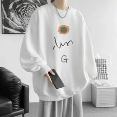 HEARUJOY  -  Men's Oversized Hoodie White Hoodies Autumn Oversize for Men Floral Print 5XL Man Casual Wear Hoody Male Sweatshirt Unisex