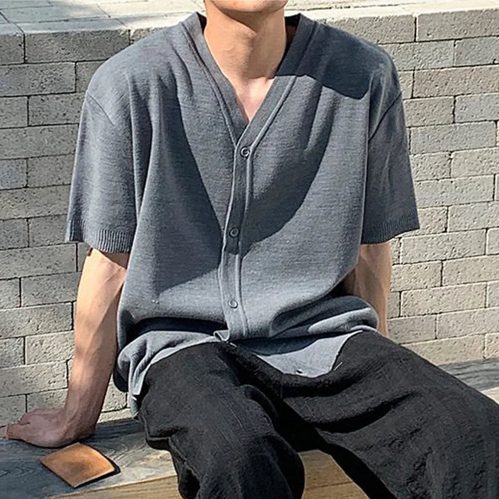 HEARUJOY  -  Polyester Shirt Loose Casual Cardigan Holiday Style Regular Length Solid Pattern Summer Wear Casual Style For Daily Wear